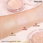 Load image into Gallery viewer, dream castle highlighter applied on cheekbones